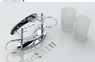 Ledeme L101 Стакан для зубной щетки, сталь + стекло, хром - фото5
